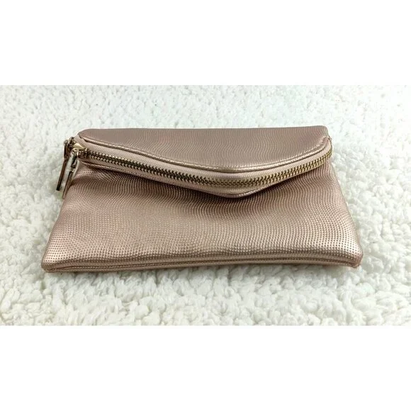 Wristlet by Urban Expression Gold Three-Way Clutch Certified Vegan Evening or Da - Picture 4 of 15